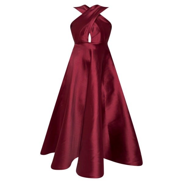 Burgundy midi ball gown for special occasions