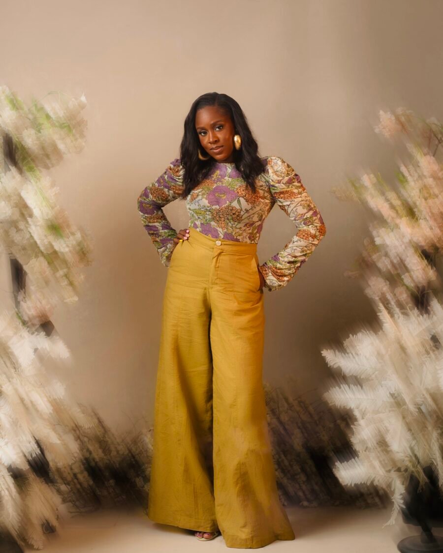 Myra Olive green linen palazzo
