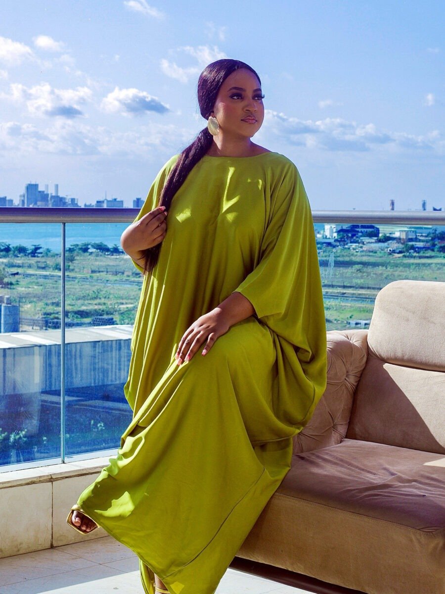 Myra olive green kaftan - Image 2