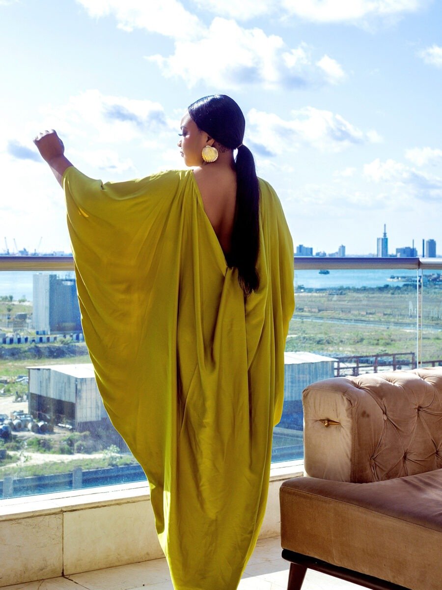 Myra olive green kaftan